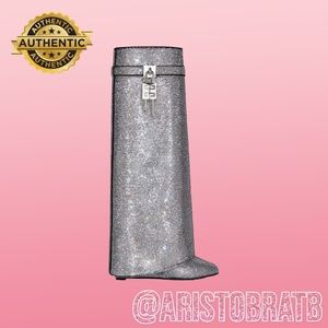 Givenchy crystal Shark Lock boots wide fit in strass